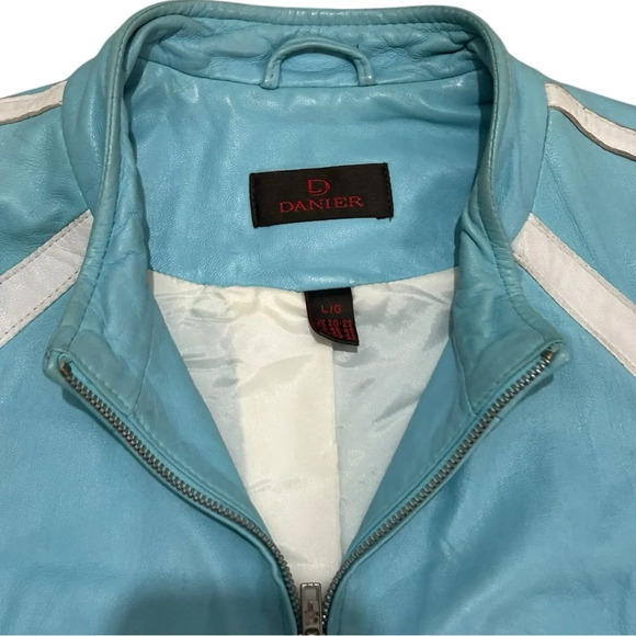 Danier Light Blue Leather Jacket - Picture 4 of 10